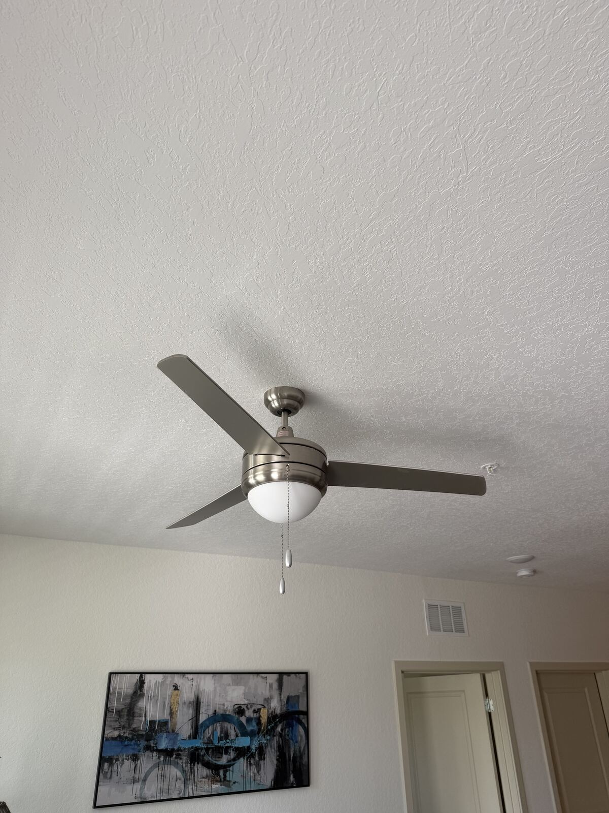 Newly installed ceiling fan