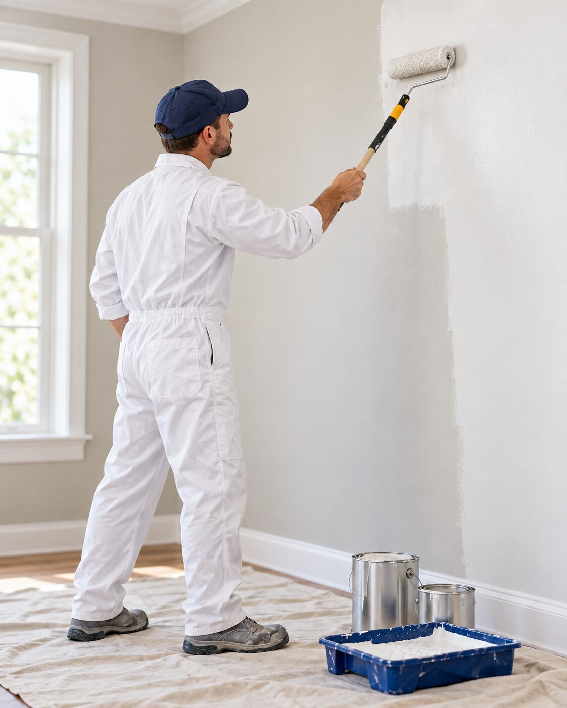 Interior painting in progress