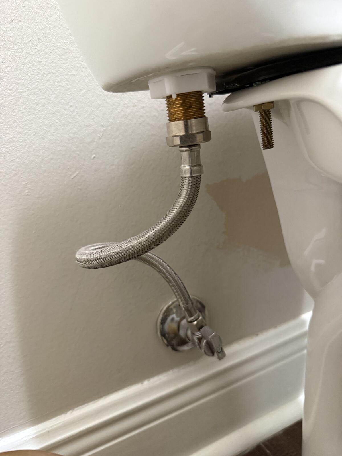 Toilet supply line connection